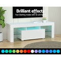 Artiss TV Cabinet Entertainment Unit 130cm White LED