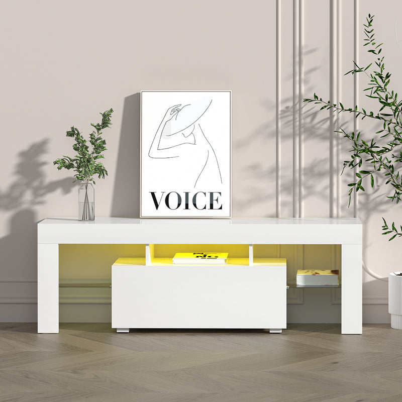 Artiss TV Cabinet Entertainment Unit 130cm White LED