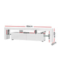 Artiss TV Cabinet Entertainment Unit 189cm LED White