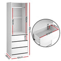 Artiss Wardrobe Clothes Closet Storage Organiser White
