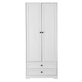 Artiss 2 Door Wardrobe Clothes Storage Organizer White