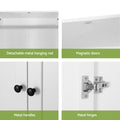 Artiss 2 Door Wardrobe Clothes Storage Organizer White
