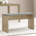Artiss Dining Bench 90cm Wooden Oak Upholstered Seat