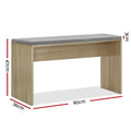 Artiss Dining Bench 90cm Wooden Oak Upholstered Seat