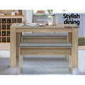 Artiss Dining Bench 90cm Wooden Oak Upholstered Seat