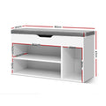 Artiss Shoe Rack Bench Cabinet White 2 Shelf Storage