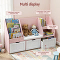 Keezi Kids Bookshelf Storage Cabinet Toy Box Bench Seat Pink