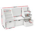 Keezi Kids Bookshelf Toy Box Storage Bench Cabinet White Organiser