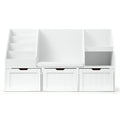 Keezi Kids Bookshelf Toy Box Storage Bench Cabinet White Organiser