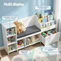 Keezi Kids Storage Unit Bookshelf Toy Box Organiser 170cm White