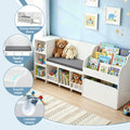 Keezi Kids Storage Unit Bookshelf Toy Box Organiser 170cm White