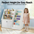 Keezi Kids Bookshelf Storage Organizer White Drawer Display Rack