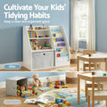 Keezi Kids Bookshelf Storage Organizer White Drawer Display Rack