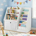 Keezi Kids Bookshelf Storage Organizer White Drawer Display Rack
