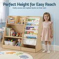 Keezi Kids Bookshelf Wood Bookcase Storage Display Shelves Holder