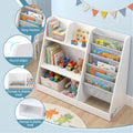 Keezi Kids Bookshelf Wood Bookcase Toddler Toys Storage Rack Display Shelves