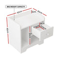 Artiss Bedside Table Nightstand Drawer White Open Shelf Storage End