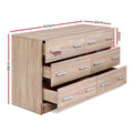 Artiss 6 Chest of Drawers Pine
