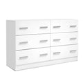 Artiss 6 Drawer Chest White Bedroom Storage Furniture