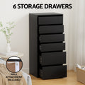Artiss 6 Drawer Chest Dresser Tallboy Black