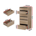 Artiss 6 Drawer Chest Tallboy Pine Dresser Storage