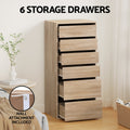 Artiss 6 Drawer Chest Tallboy Pine Dresser Storage