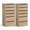 Artiss 2x Chest of 6 Drawers Dresser Tallboy Pine