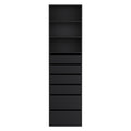 Artiss 6 Drawer Tallboy Chest Black Storage Cabinet