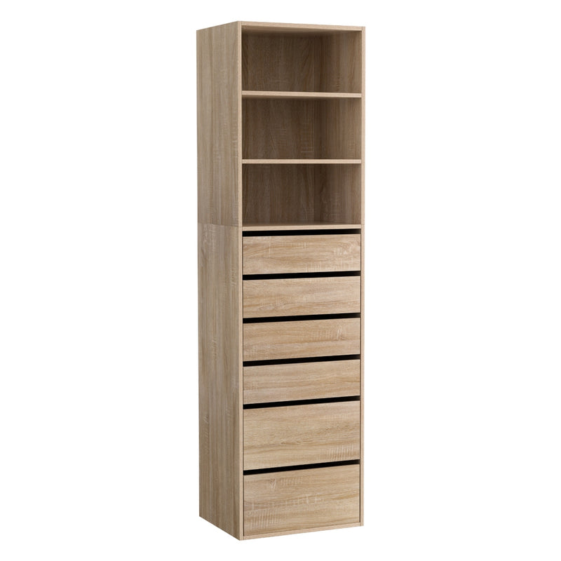 Artiss 6 Drawer Tallboy Chest Pine Wood Cabinet Storage