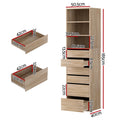 Artiss 6 Drawer Tallboy Chest Pine Wood Cabinet Storage
