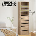 Artiss 6 Drawer Tallboy Chest Pine Wood Cabinet Storage