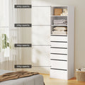 Artiss 6 Drawer Tallboy Chest White Cabinet Storage