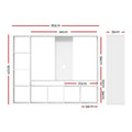 Artiss TV Stand 183cm White Entertainment Center Open Shelves