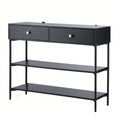 Artiss Console Table 3-Tier Black Storage Display