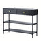 Artiss Console Table 3-Tier Black Storage Display