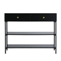 Artiss Console Table 3-Tier Black Storage Display