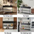 Artiss Console Table 3-Tier Black Storage Display