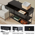 Artiss Console Table 3-Tier Black Storage Display