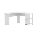 Artiss L-Shape Computer Desk 136cm White with Shelf