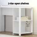 Artiss L-Shape Computer Desk 136cm White with Shelf