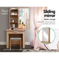 Artiss Dressing Table Stool Sliding Mirror Oak Demi