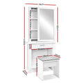 Artiss Dressing Table Stool Set Sliding Mirror White