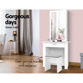 Artiss Dressing Table Stool Set Sliding Mirror White