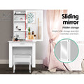 Artiss Dressing Table Stool Set Sliding Mirror White