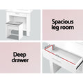 Artiss Dressing Table Stool Set Sliding Mirror White