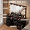 Artiss Dressing Table Vanity Desk with Stool 12 LED Bulbs Black