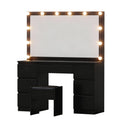 Artiss Dressing Table Vanity Desk with Stool 12 LED Bulbs Black