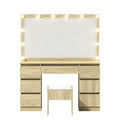 Artiss Dressing Table Vanity Desk 12 LED Bulbs Wood Stool