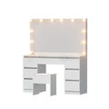 Artiss Dressing Table Vanity Desk with Stool 12 LED Bulbs White