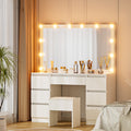 Artiss Dressing Table Vanity Desk with Stool 12 LED Bulbs White